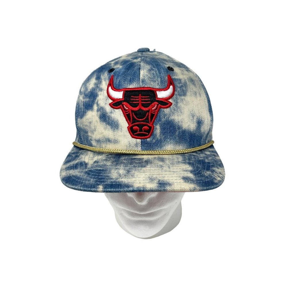 Retro Mitchell And Ness Chicago Bulls Denim NBA Hardwood Adjustable Hat Cap‎